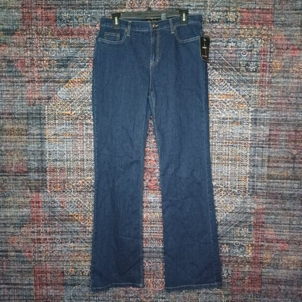 axcess womens dark wash distressed stretch boot jeans 10x34 NWT